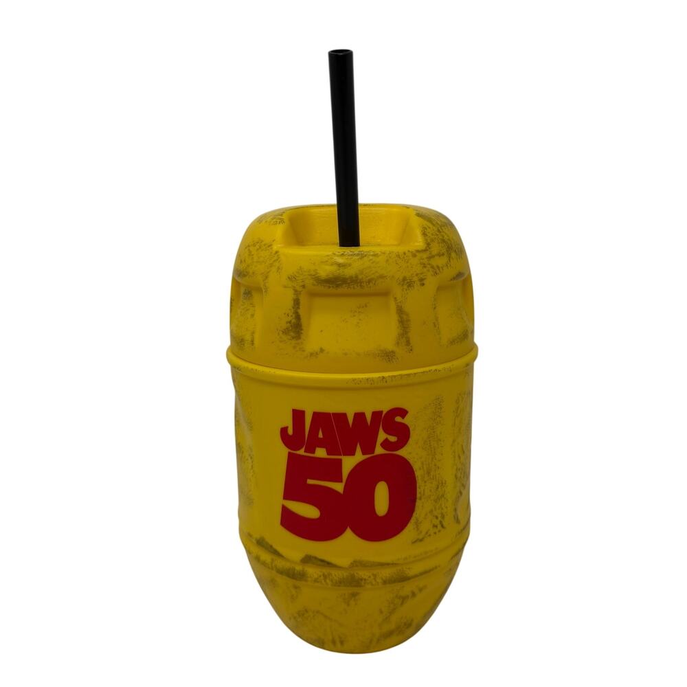 Jaws 50Th Anniversary Barrel Drink Cup With Straw
